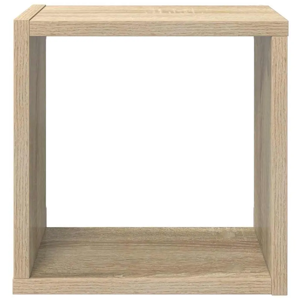 Wall Cube Shelves 4 Pieces White Sonoma Oak Floating Storage Display Organizer