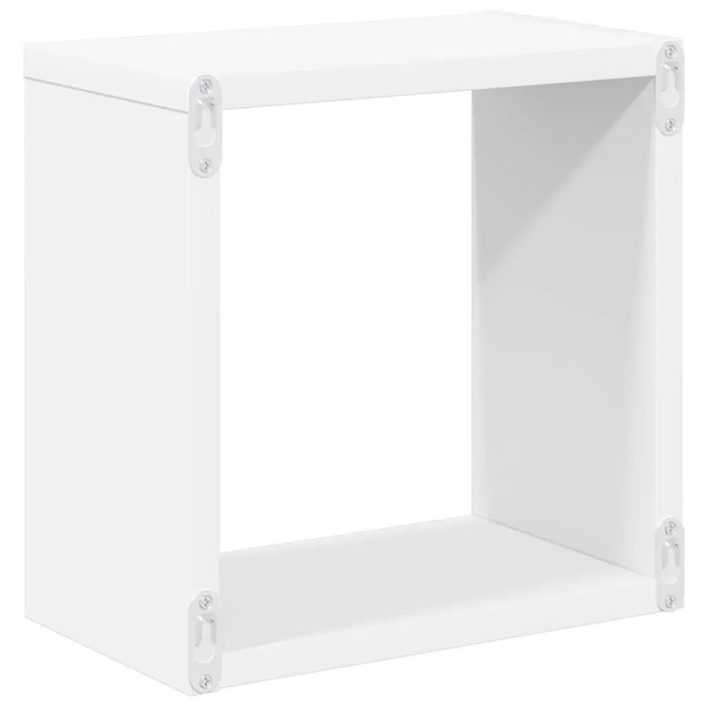 Wall Cube Shelves Set 6 Pieces White Sonoma Oak Floating Storage Display 26cm