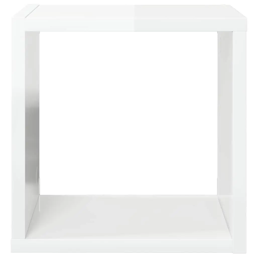 Wall Cube Shelves 4 Piece Set High Gloss White Floating Storage Display
