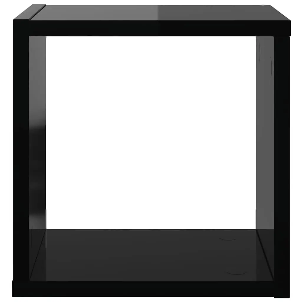 Wall Cube Shelves 4 Pieces Floating Storage Display Black Living Room Bedroom