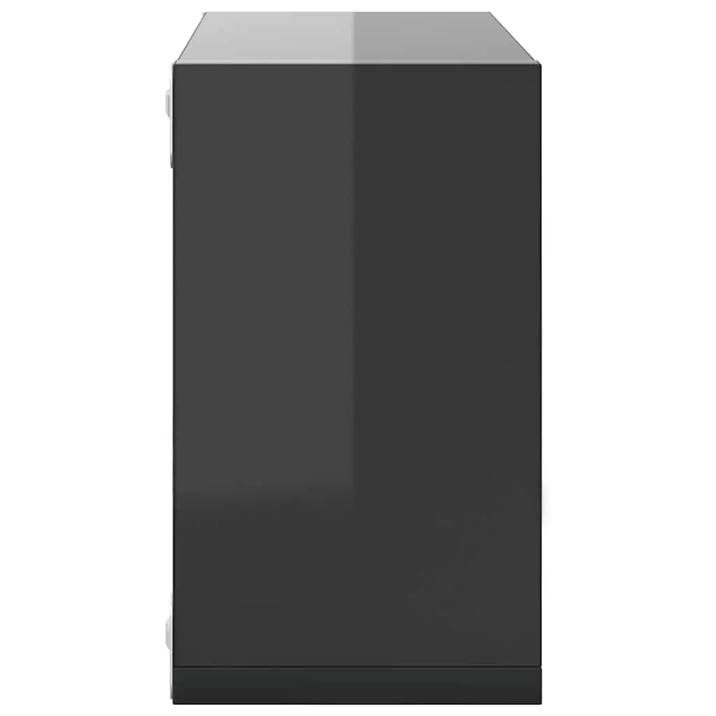 Wall Cube Shelves 4 Pieces Grey Floating Storage Display Home Decor Organizer