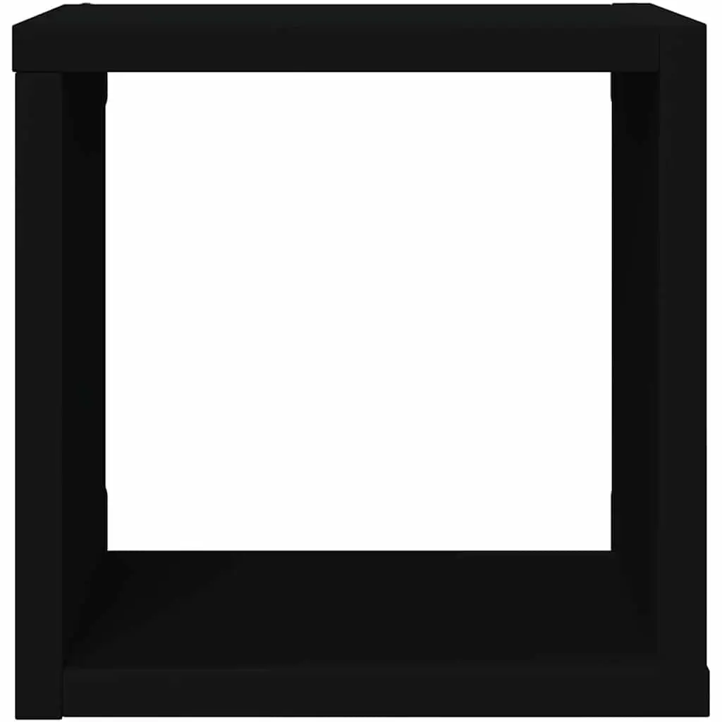 Wall Cube Shelves Black Floating Storage Display 4 Piece 22 x 15 x 22 cm