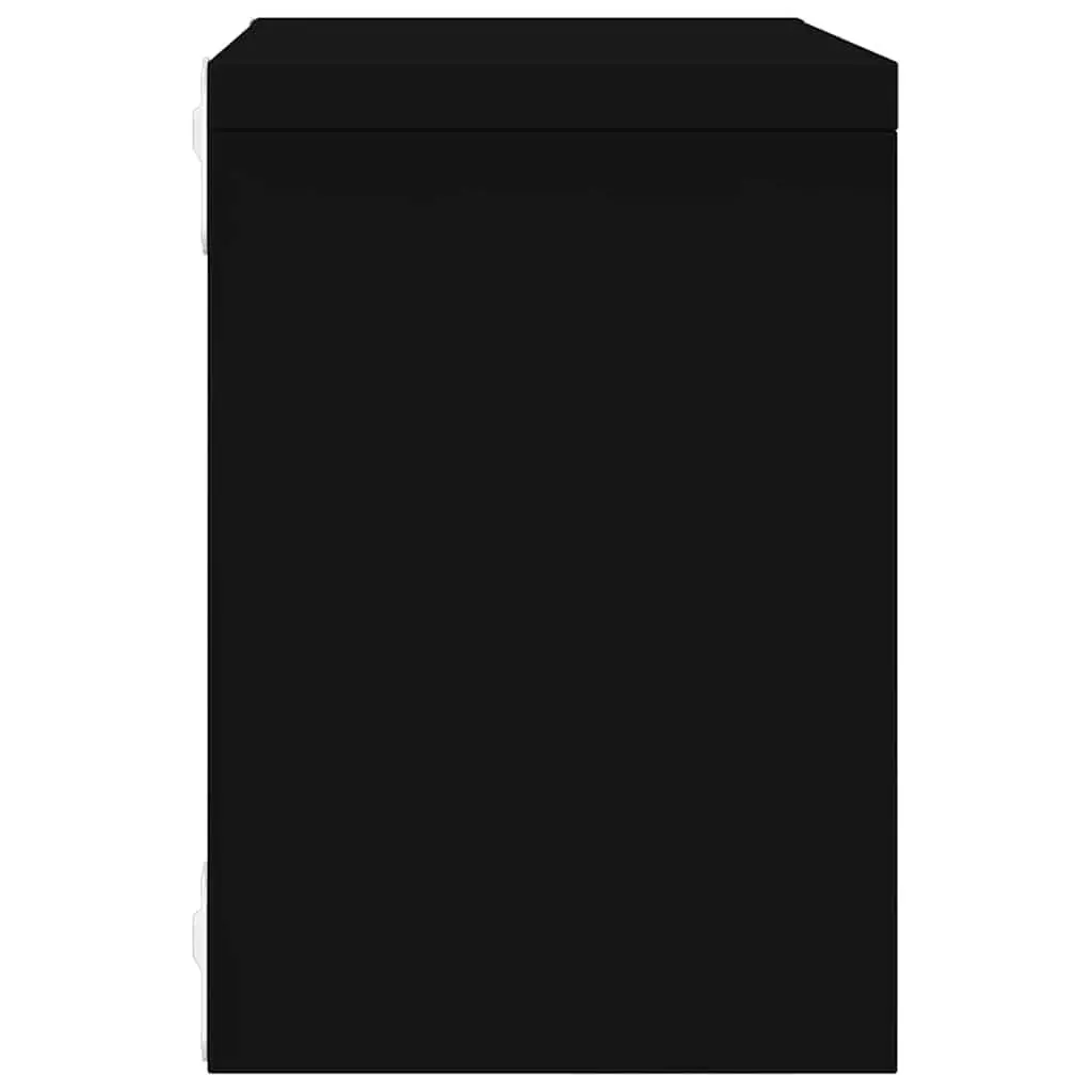 Wall Cube Shelves Floating Storage Display Organizer Black 6 Piece Set