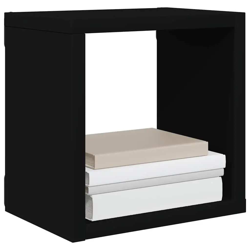 Wall Cube Shelves Floating Storage Display Organizer Black 6 Piece Set