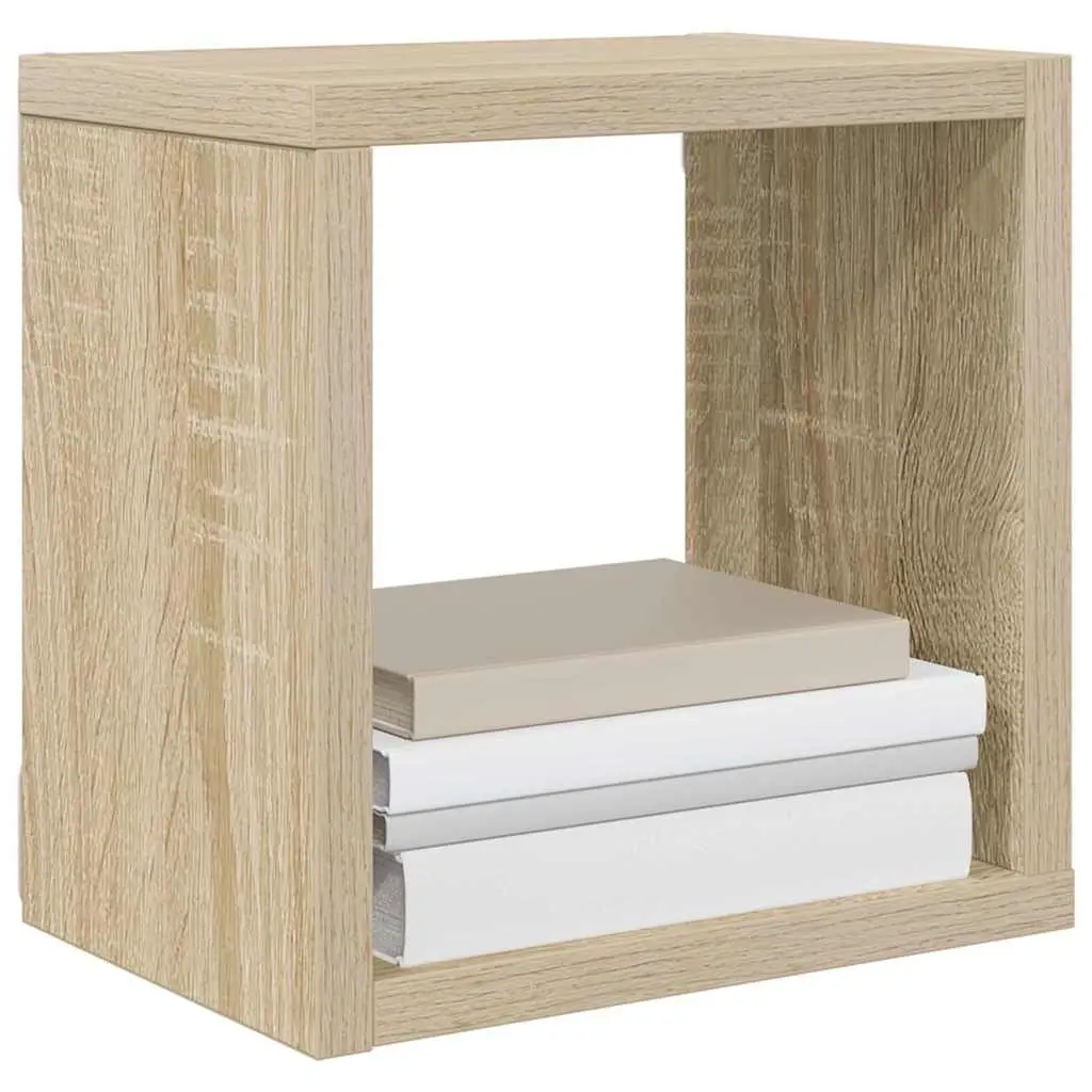 Wall Cube Shelves Floating Storage Display 4 Piece Set Brown