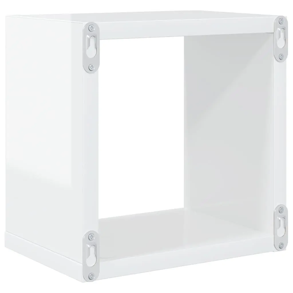 Wall Cube Shelves Set 6 Piece White Floating Storage Display Organiser