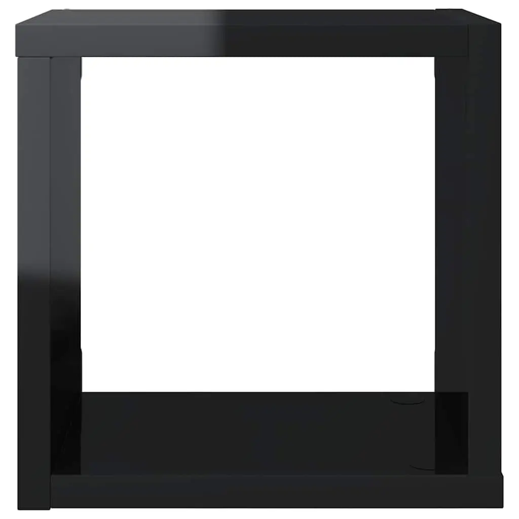 Wall Cube Shelves 4 Pcs Floating Storage Display Black Hanging Organizer Set