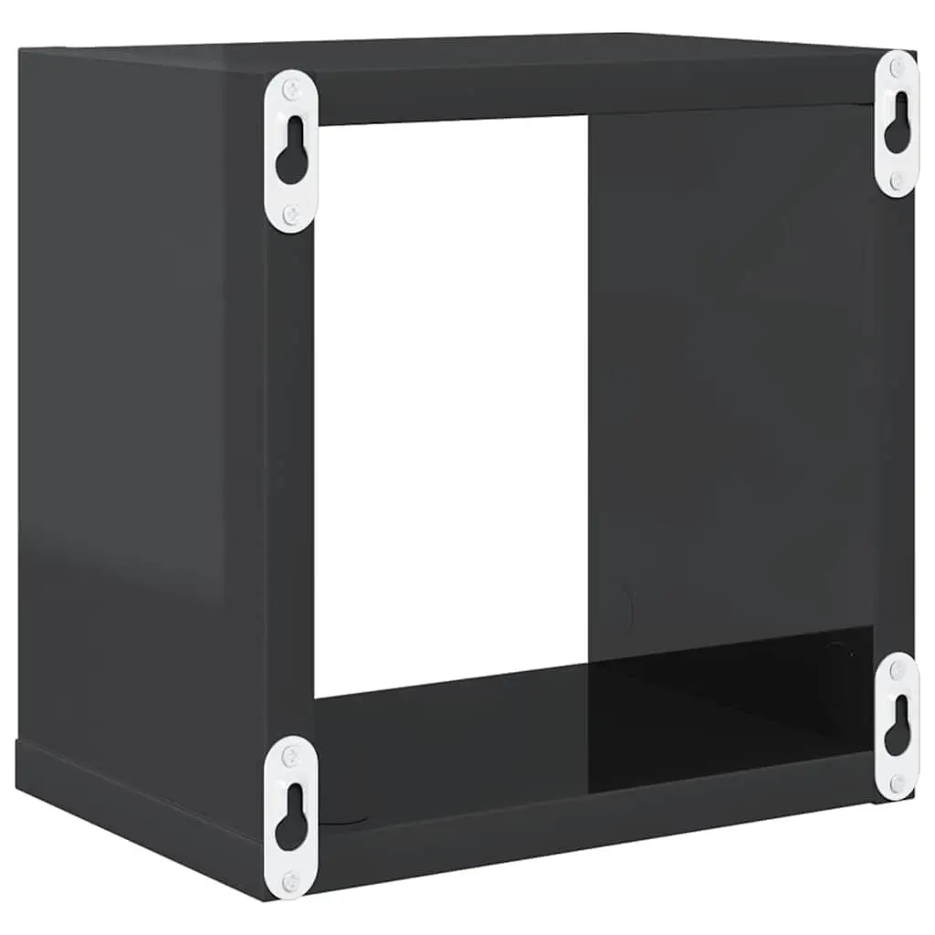 Floating Grey Cube Shelves Set 6 Pieces Wall Storage Display for Home Decor