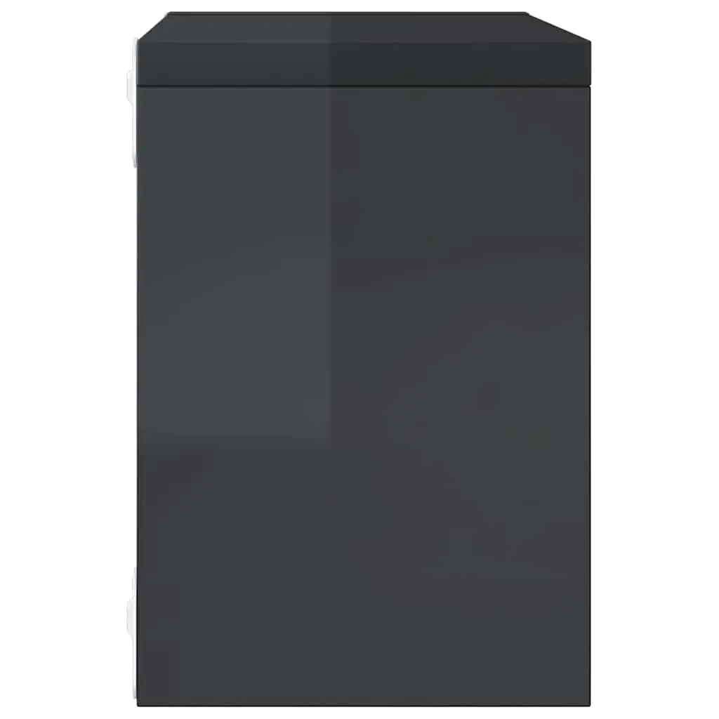 Floating Grey Cube Shelves Set 6 Pieces Wall Storage Display for Home Decor
