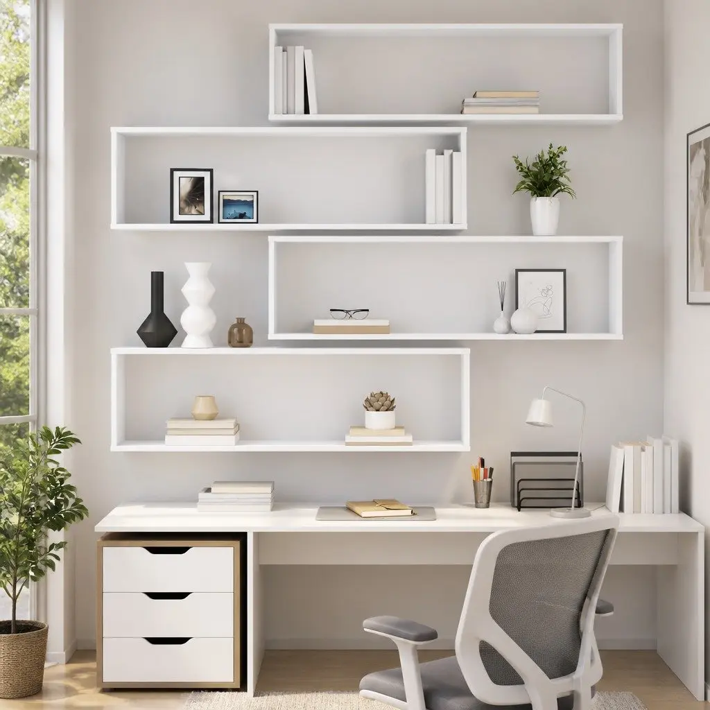 Wall Cube Shelves Set 4 pcs Display Storage Floating Shelving White Engineered Wood