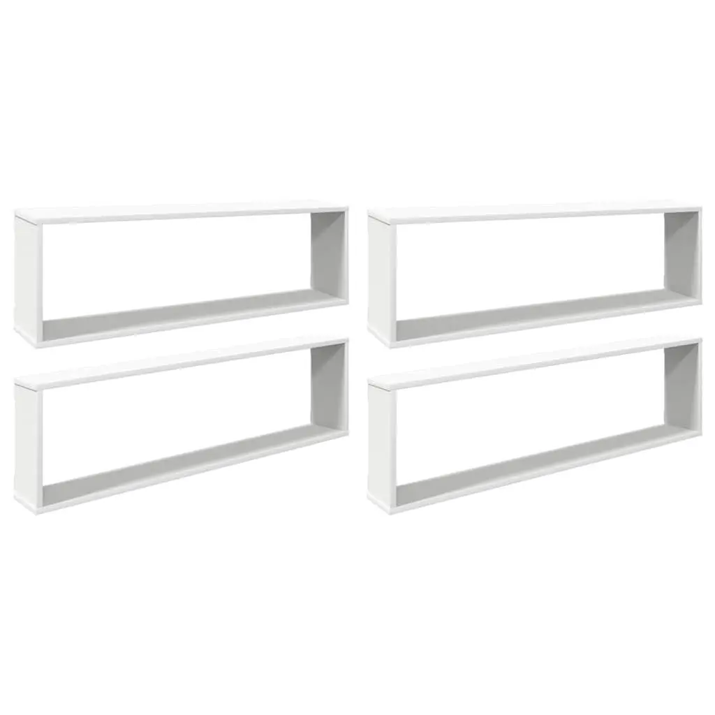 Wall Cube Shelves Set 4 pcs Display Storage Floating Shelving White Engineered Wood