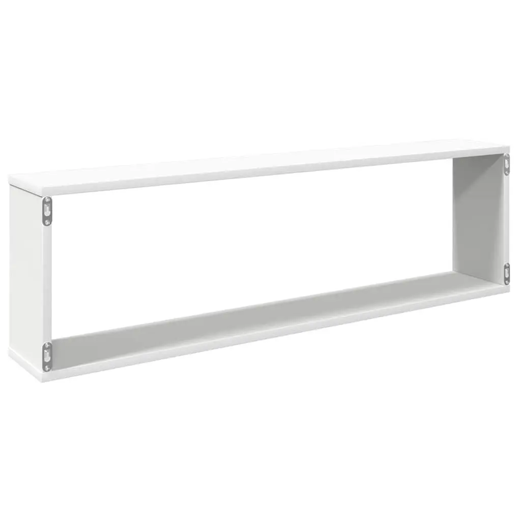 Wall Cube Shelves Set 4 pcs Display Storage Floating Shelving White Engineered Wood
