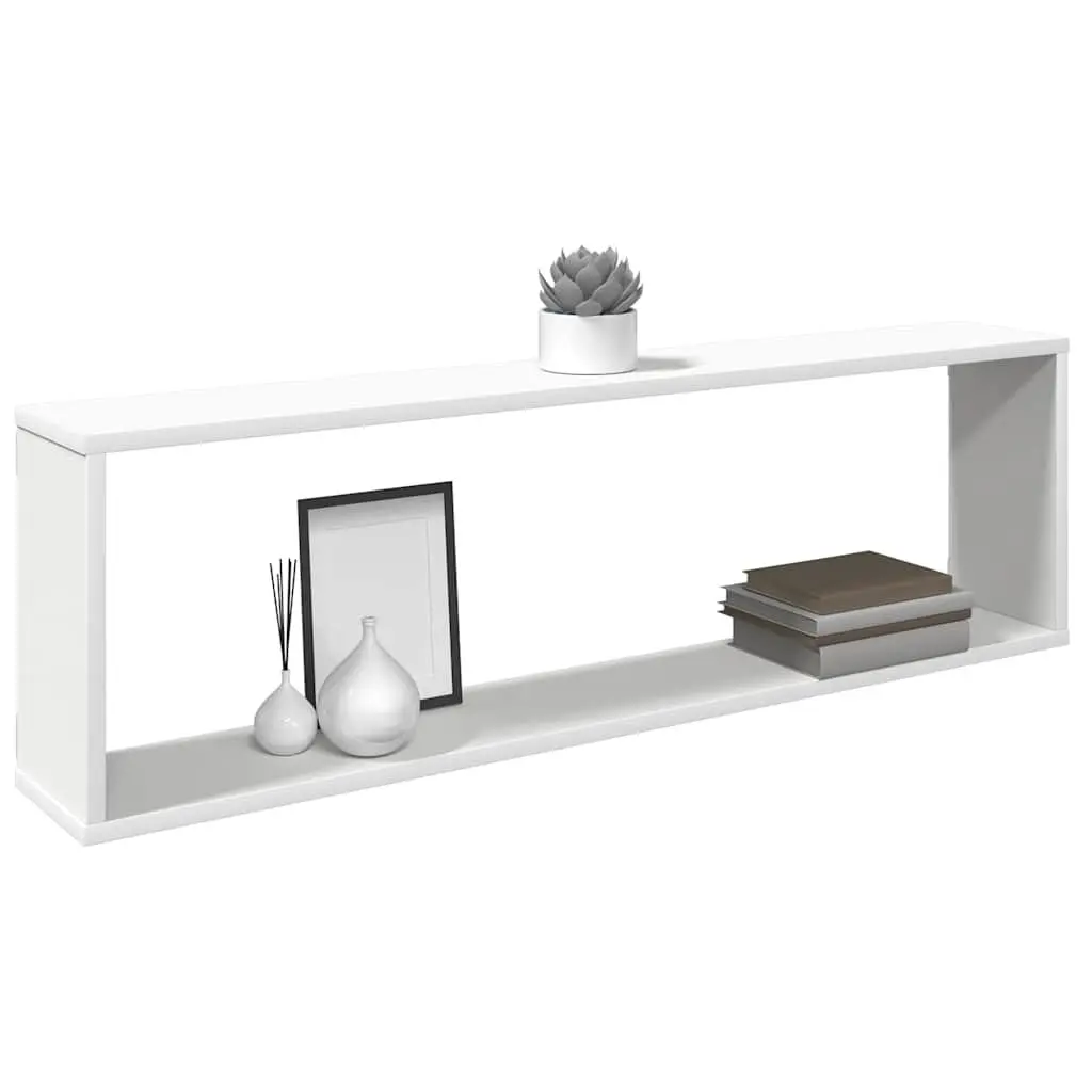 Wall Cube Shelves Set 4 pcs Display Storage Floating Shelving White Engineered Wood