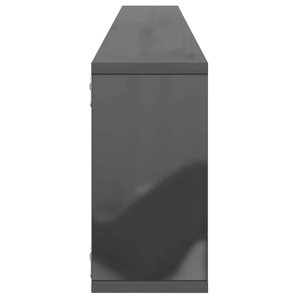 Wall Cube Shelves Grey 100x15x30 cm 2 Piece Display Storage Floating Shelving Unit