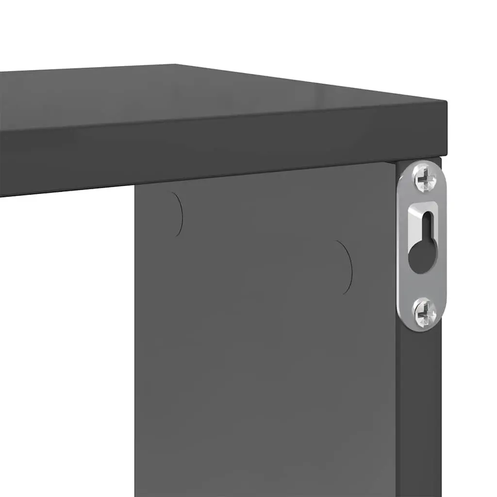 Wall Cube Shelves 6 Pieces Grey Floating Display Storage Shelving Set