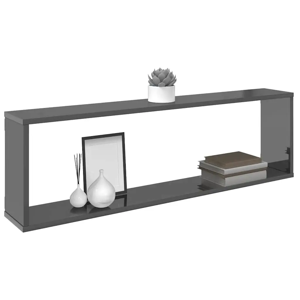 Wall Cube Shelves 6 Pieces Grey Floating Display Storage Shelving Set