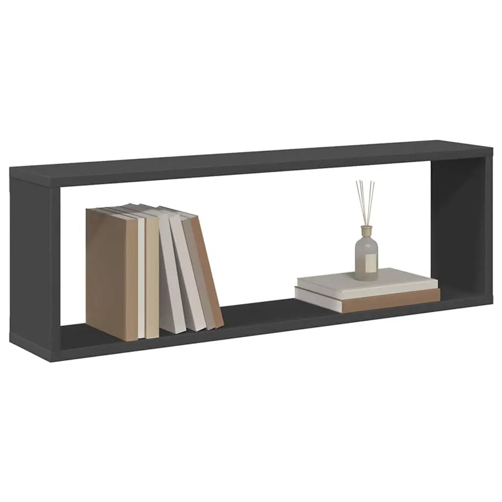 Wall Cube Shelves Grey 80x15x26.5 cm 2 Piece Display Storage Floating Shelving