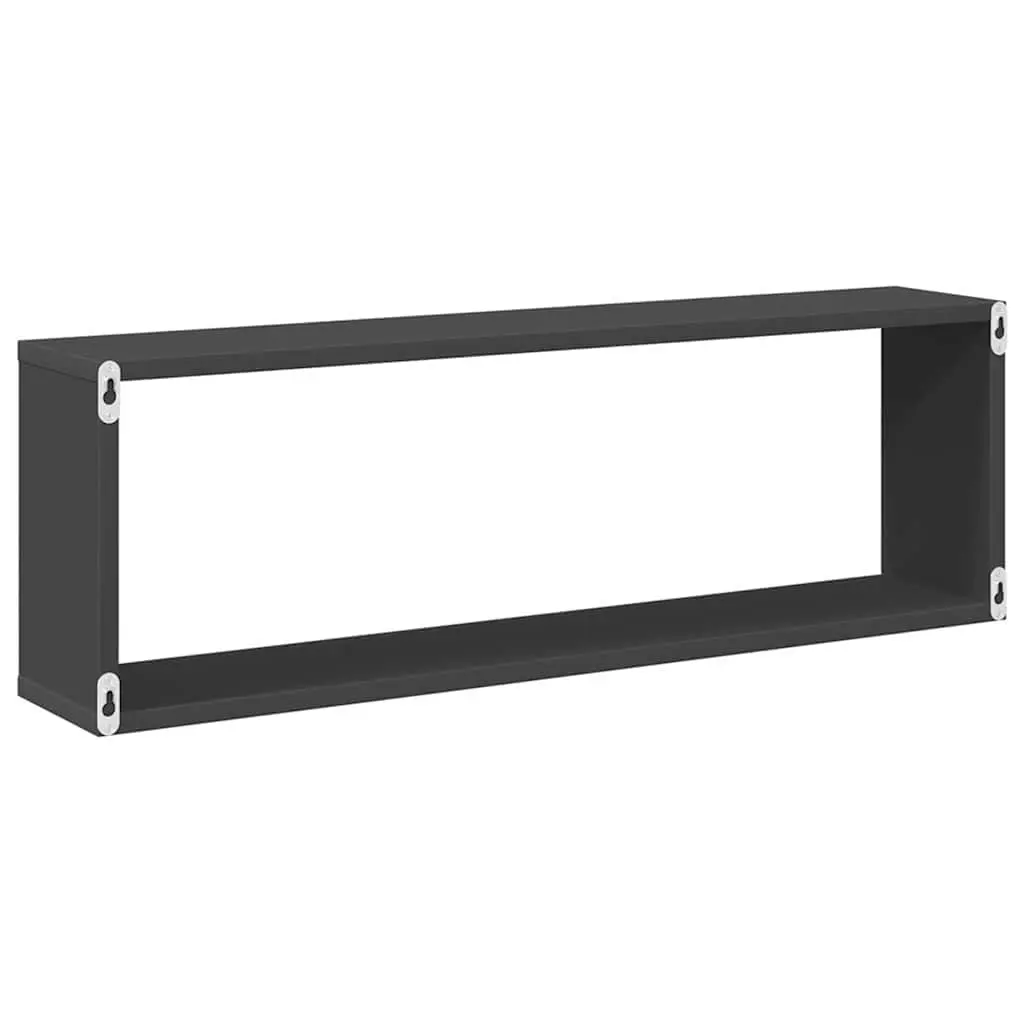 Wall Cube Shelves Grey 6 Piece Set Storage Display Floating Mounted Home Decor