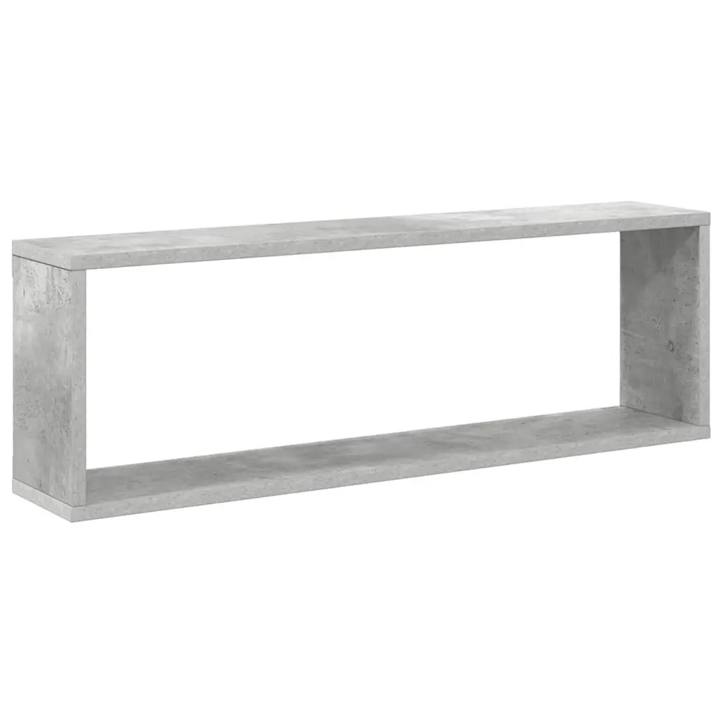 Wall Cube Shelves Set Grey Engineered Wood Display Storage Unit 80 x 15 x 26.5 cm