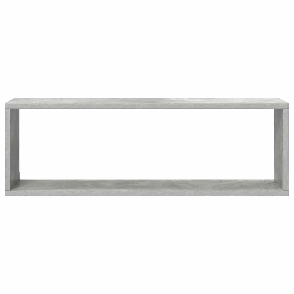 Wall Cube Shelves Set Grey Engineered Wood Display Storage Unit 80 x 15 x 26.5 cm