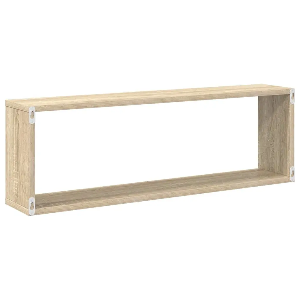 Wall Cube Shelves 6 Piece Set White Sonoma Oak Storage Display Shelving Unit