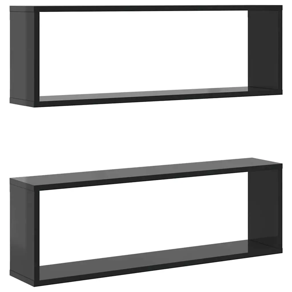 Wall Cube Shelves 2 pcs Grey Display Storage Floating Shelving Unit Home Decor