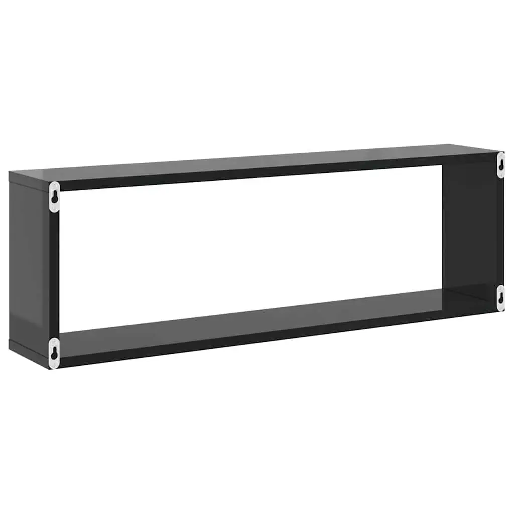 Wall Cube Shelves 2 pcs Grey Display Storage Floating Shelving Unit Home Decor