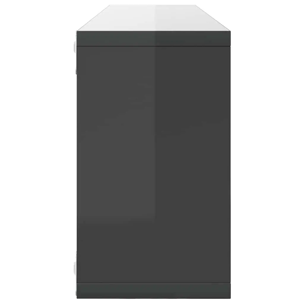 Wall Cube Shelves Set Grey Storage Display 6 Piece