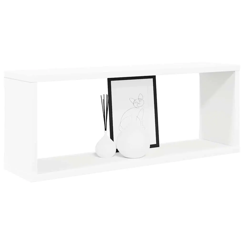 Wall Cube Shelves Set White Storage Display 60 x 15 x 23 cm 4 Piece