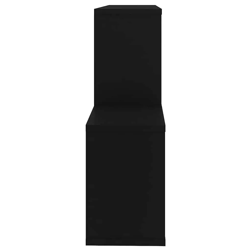 Black Floating Wall Shelf Cube Organizer Storage for Living Room Bedroom 100x18x53cm