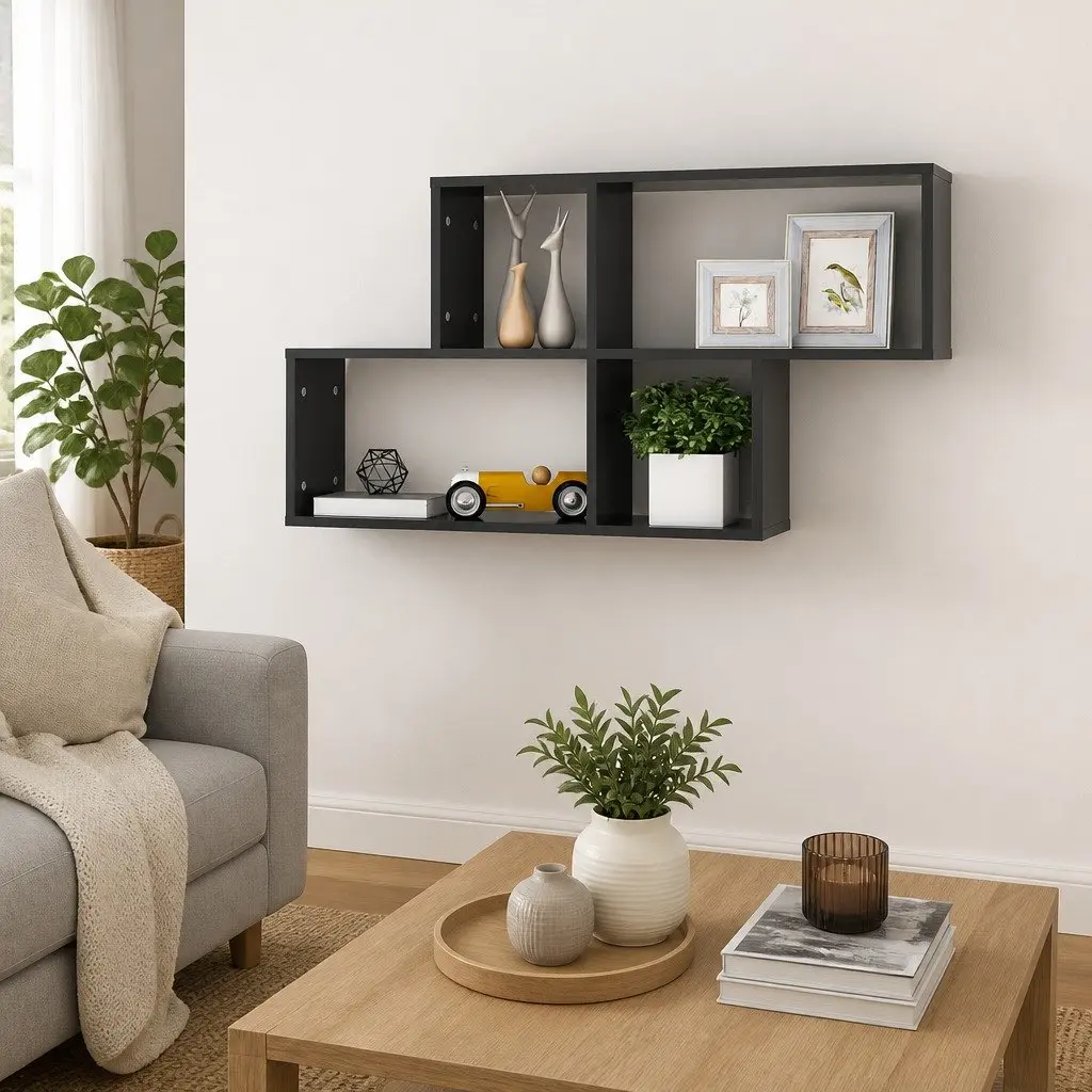 Grey Floating Shelf for Decor