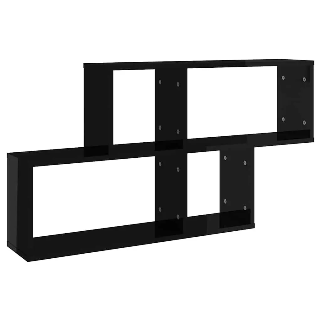 High Gloss Black Wall Shelf