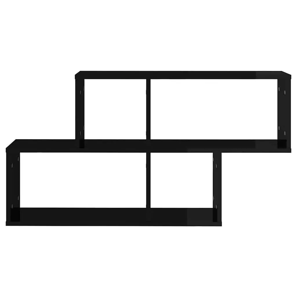 High Gloss Black Wall Shelf