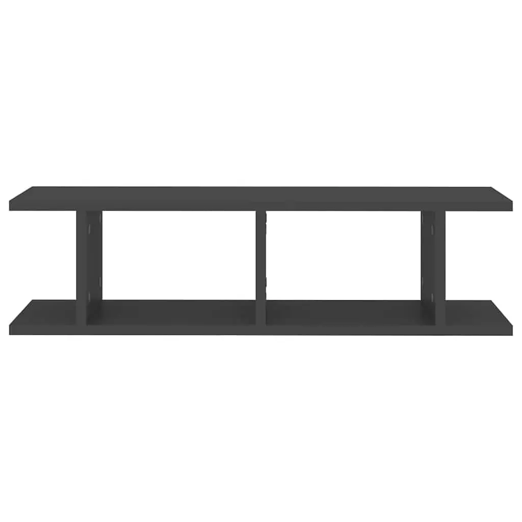 Wall Shelves Grey Floating Cube Shelf 2 Piece 75 x 18 x 20 cm Storage Home Decor Living Room