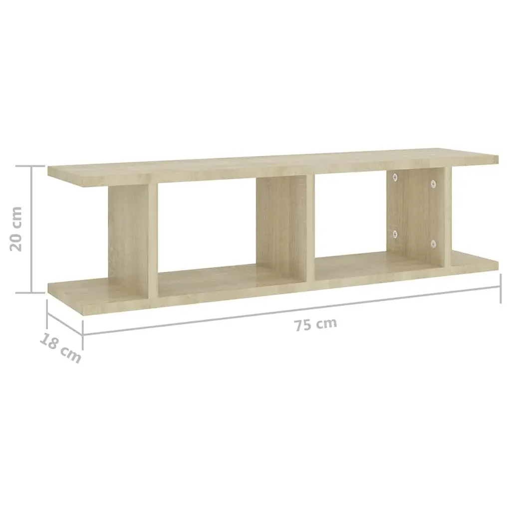 Wall Shelves 2 pcs Brown Floating Display Cube Storage Home Decor Living Room