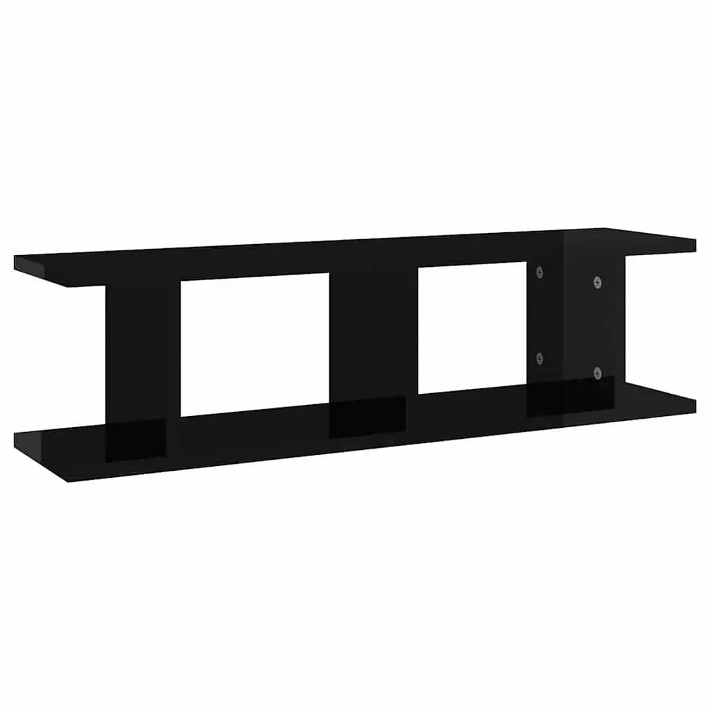 Wall Shelves 2 Piece Set Black Floating Display Cube Shelf Living Room Bedroom