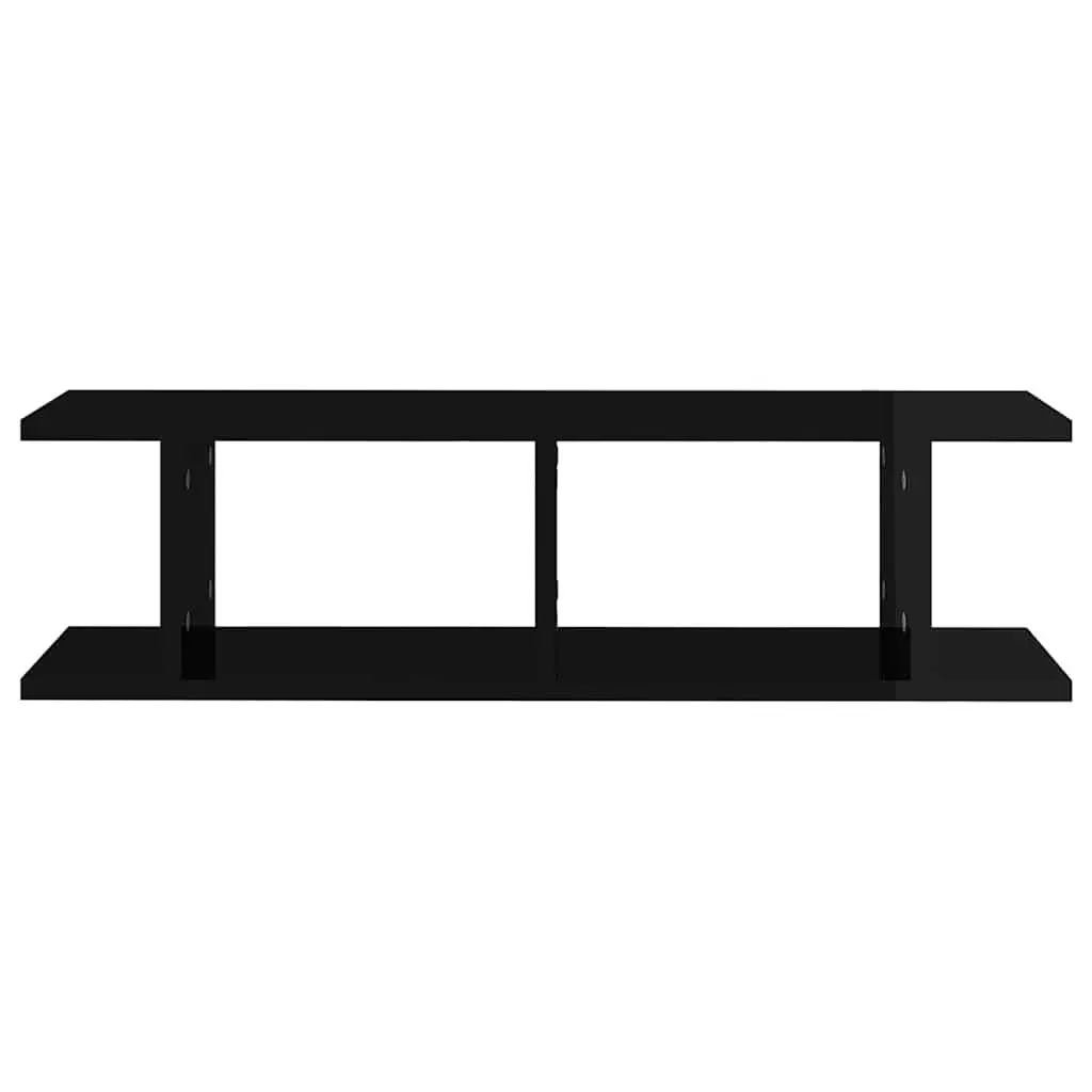Wall Shelves 2 Piece Set Black Floating Display Cube Shelf Living Room Bedroom