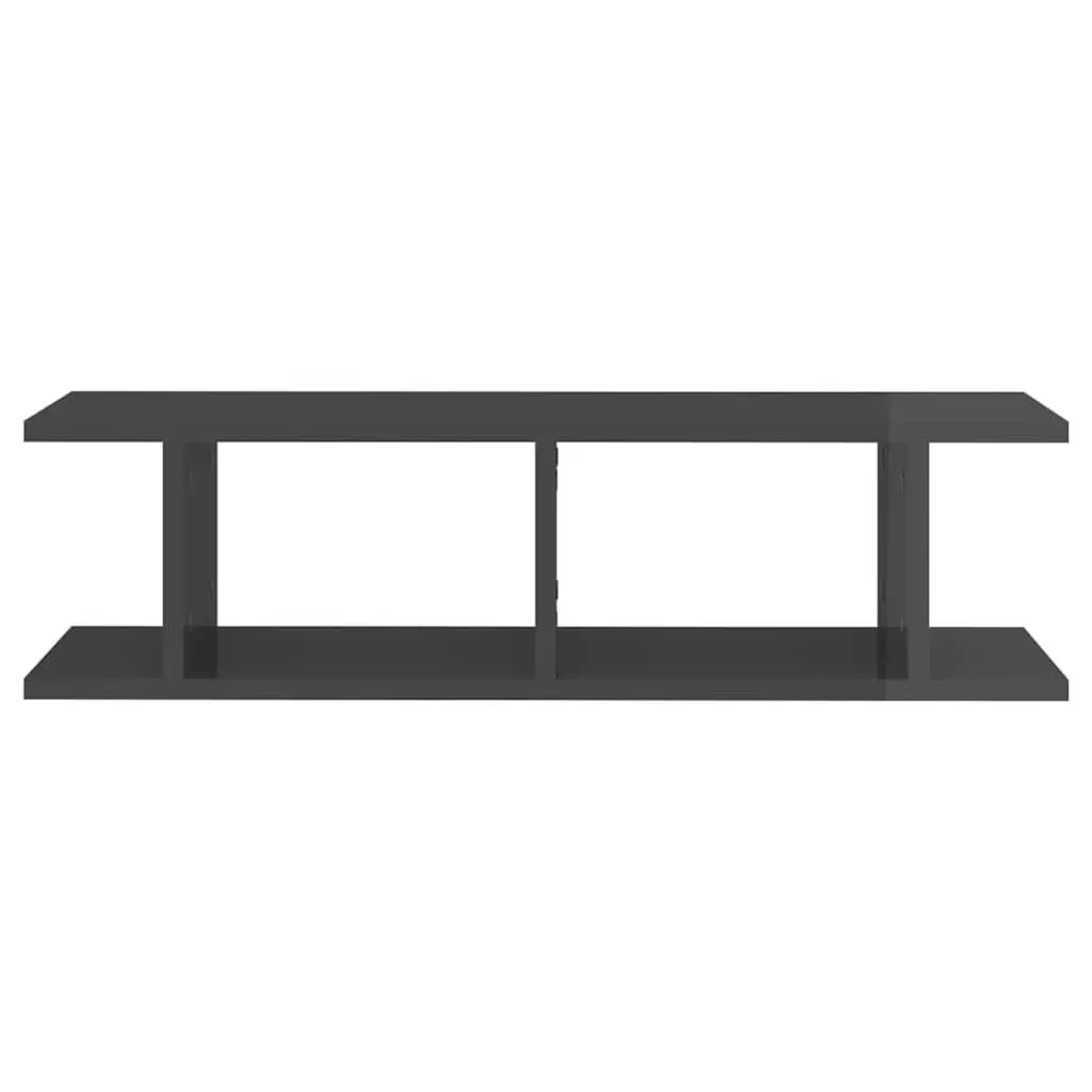Wall Shelves Grey Floating Display Cube 75 x 18 x 20 cm 2 Pcs