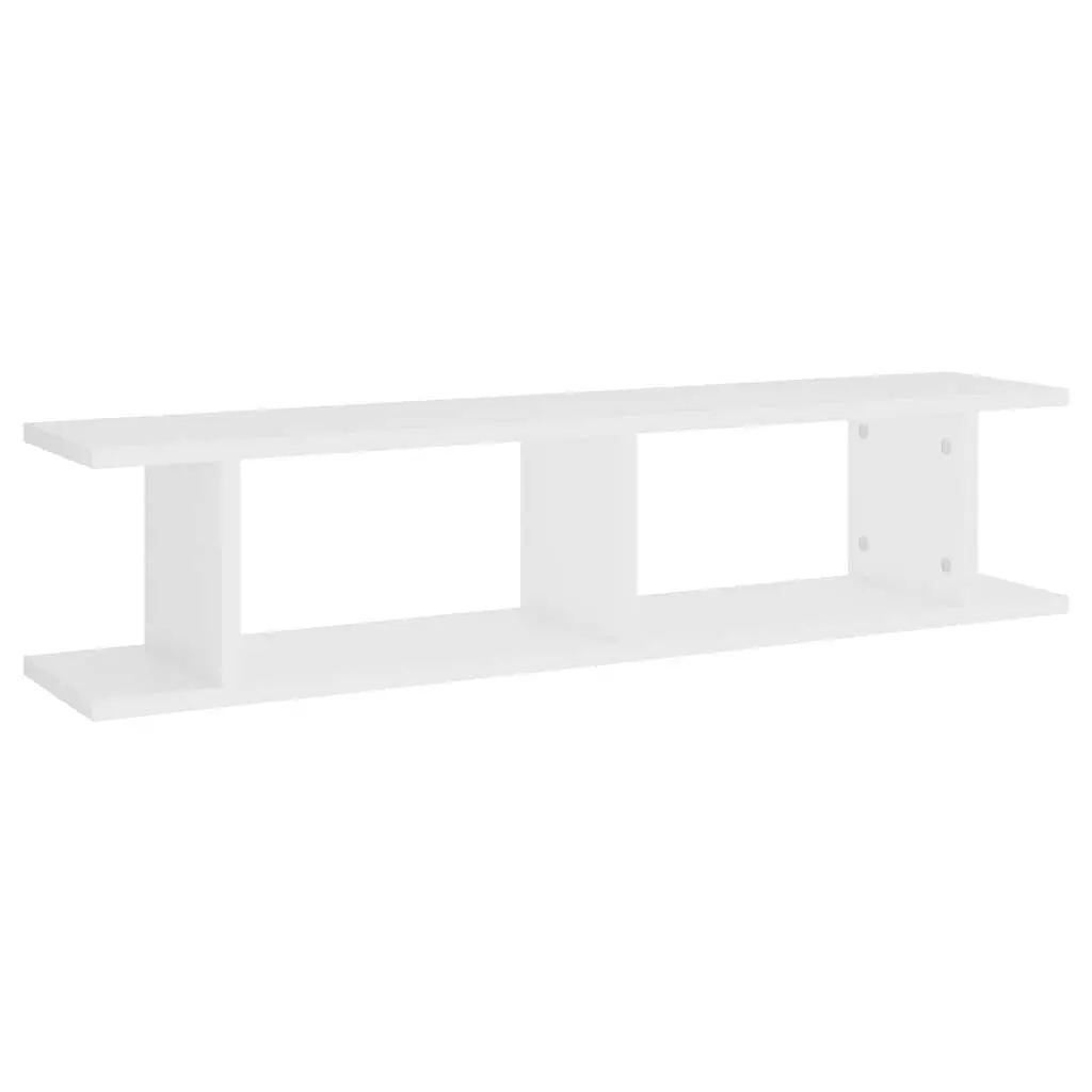 Floating Wall Shelf White 90x18x20cm Sturdy Display Storage Shelf