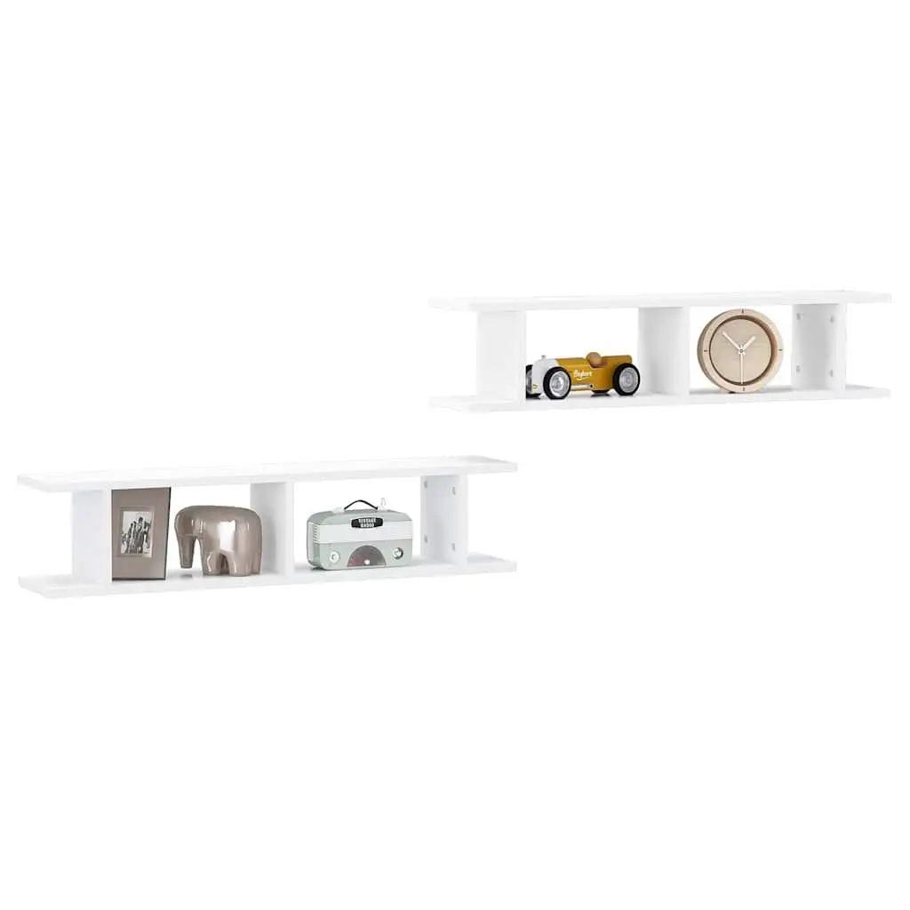 Floating Wall Shelf White 90x18x20cm Sturdy Display Storage Shelf