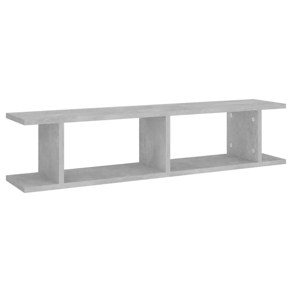 Floating Cube Storage Wall Shelves Grey 90x18x20cm 2 Piece Display for Bedroom Living Room Decor
