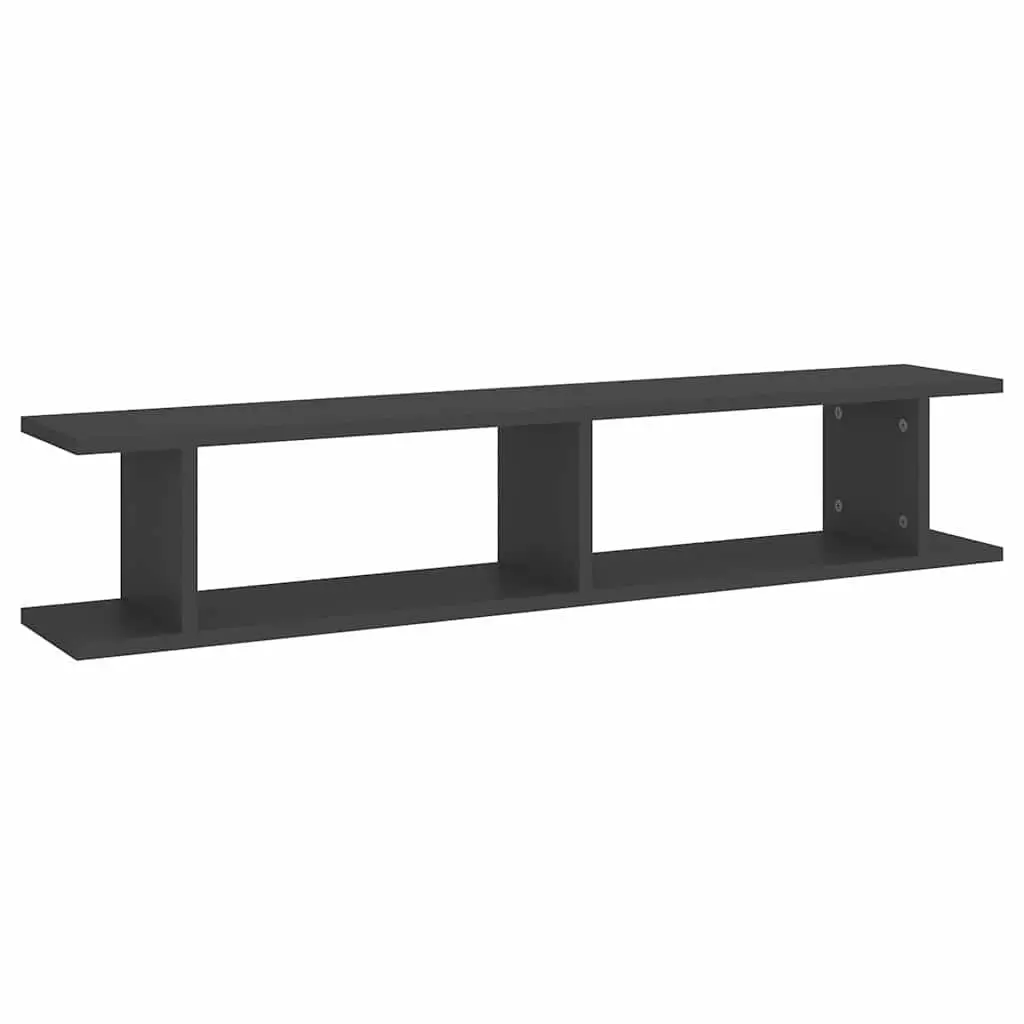 Wall Shelves Grey Floating Cube Display 105 x 18 x 20 cm 2 pcs