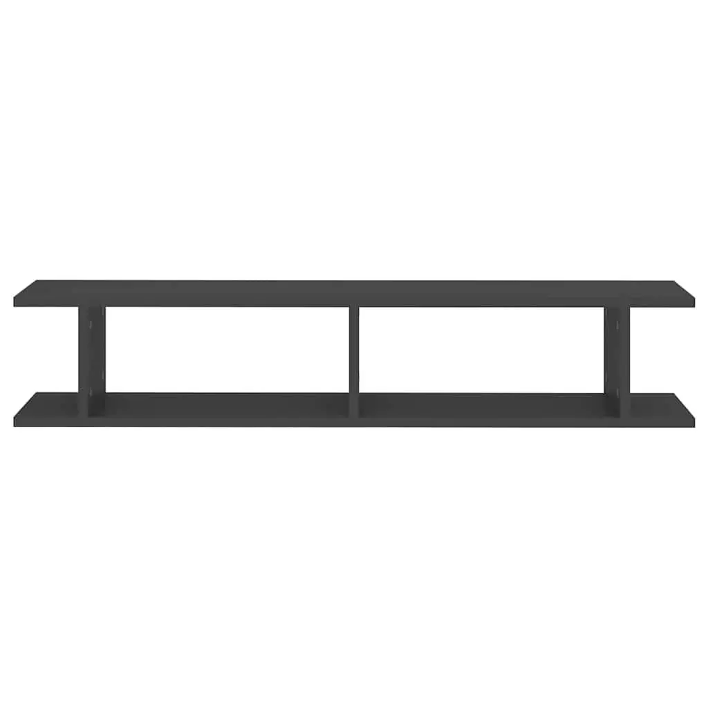 Wall Shelves Grey Floating Cube Display 105 x 18 x 20 cm 2 pcs