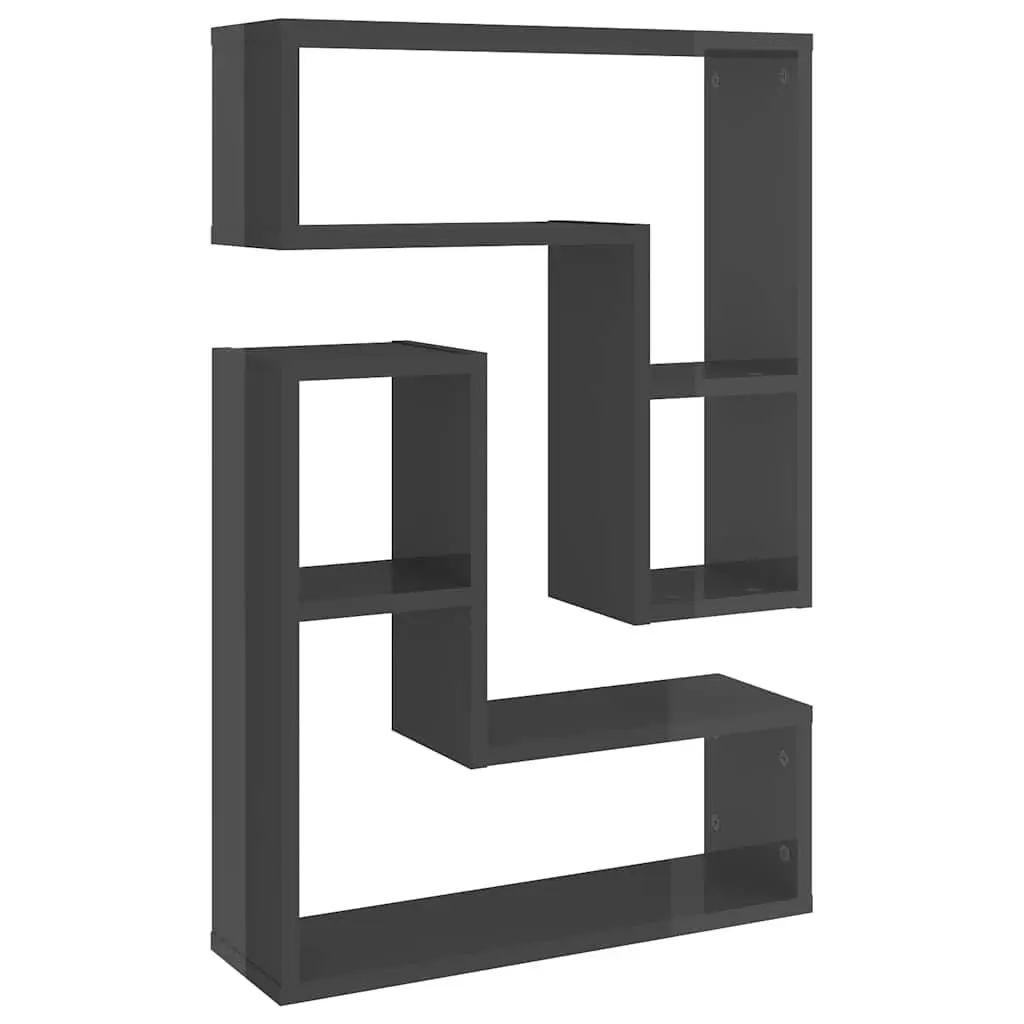 Wall Shelves Grey Cube Display Storage 50 x 15 x 50 cm 2 Piece