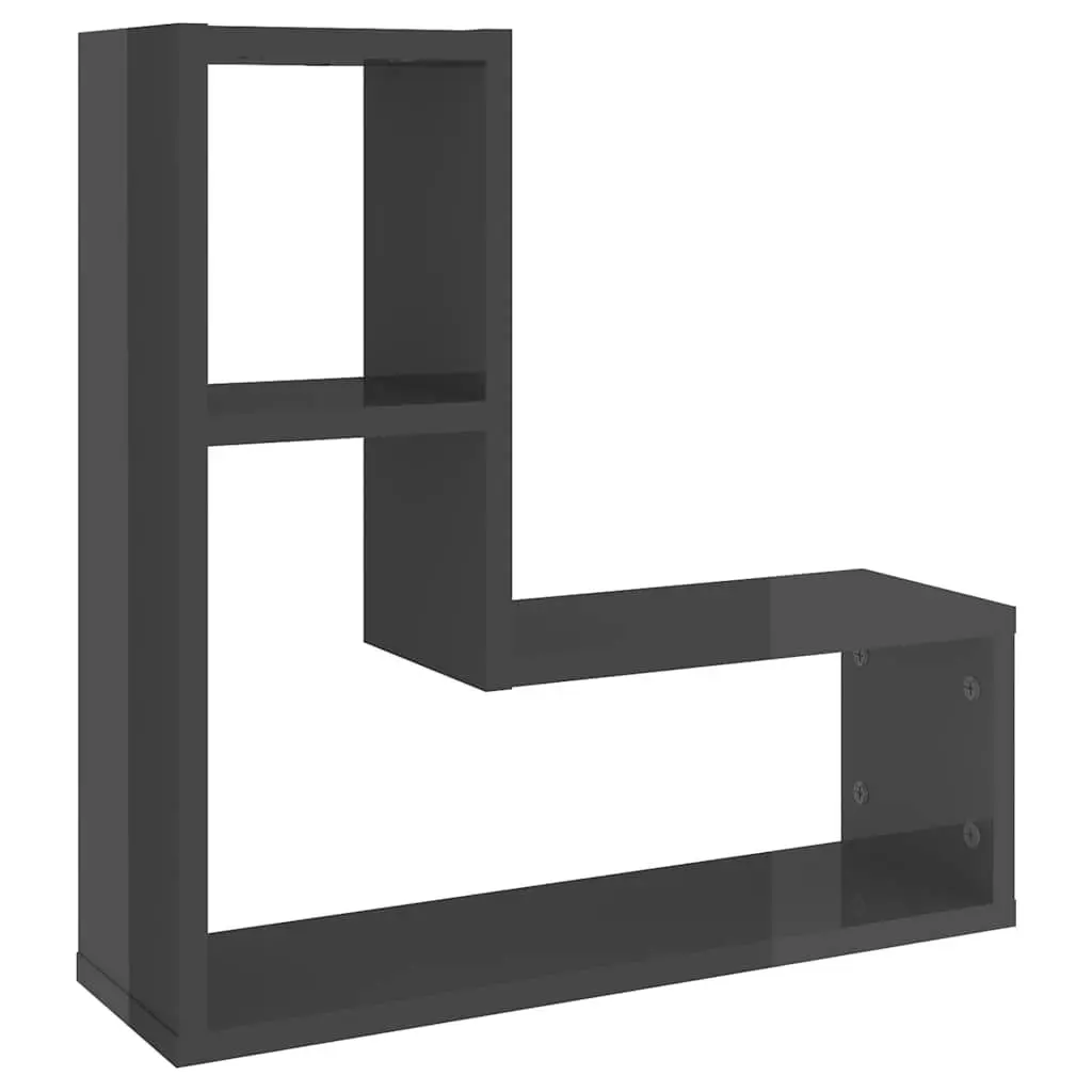 Wall Shelves Grey Cube Display Storage 50 x 15 x 50 cm 2 Piece