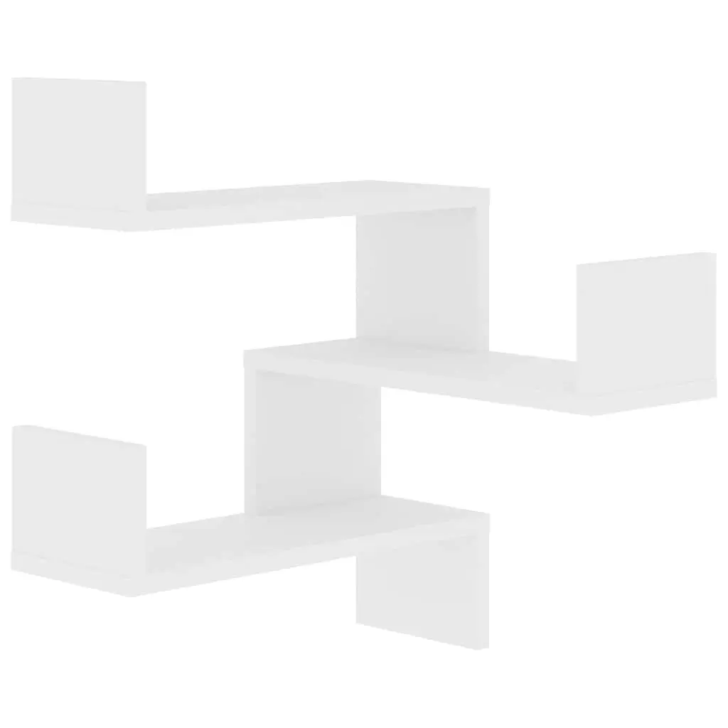 Wall Corner Shelf White Storage Display Unit 40 x 40 x 50 cm