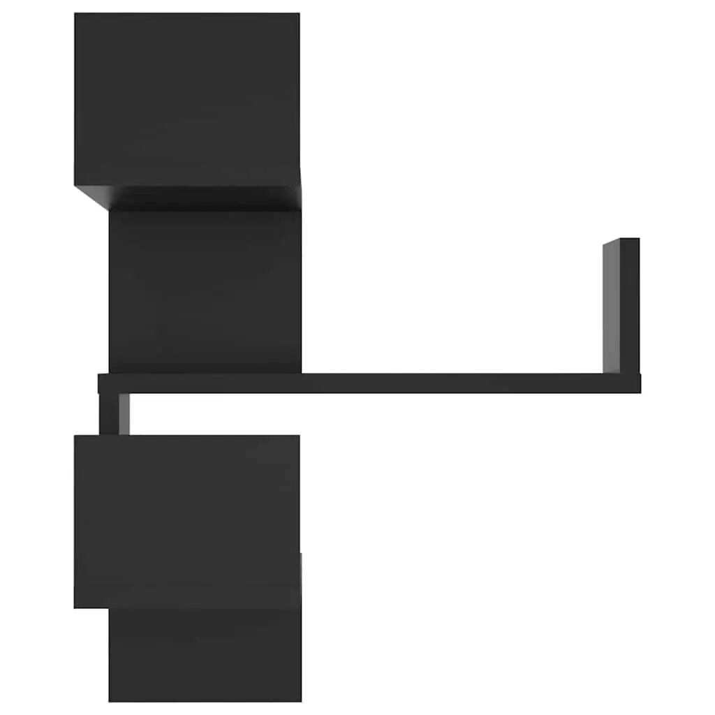 Wall Corner Shelves Black 40x40x50 cm 2 Piece Storage Display Floating Shelf