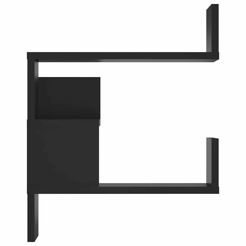 Wall Corner Shelves Black 40x40x50 cm 2 Piece Storage Display Floating Shelf