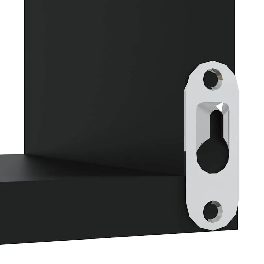 Wall Corner Shelves Black 40x40x50 cm 2 Piece Storage Display Floating Shelf