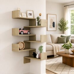 Friendly Brown Corner Shelves for Your Decor Needs, Set of 2